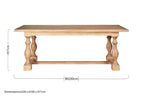 Brown American Oak Wood Whitewash Top Black Dining Table with Carved Legs | Lyon