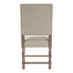 Linen Dining Chair with Oak Wood Whitewash Finish | Lyon