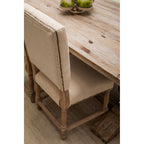 Linen Dining Chair with Oak Wood Whitewash Finish | Lyon