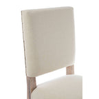 Linen Dining Chair with Oak Wood Whitewash Finish | Lyon