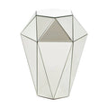 Silver Opulent Faceted Mirrored Side Table | Kensington Townhouse