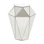 Silver Opulent Faceted Mirrored Side Table | Kensington Townhouse