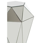 Silver Opulent Faceted Mirrored Side Table | Kensington Townhouse