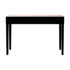 Rose Gold Mirrored Console Table with Sunburst Engraving and Black Legs | Kensington Townhouse