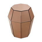 Faceted Rose Gold Mirrored Glass Side Table | Kensington Townhouse