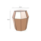 Faceted Rose Gold Mirrored Glass Side Table | Kensington Townhouse