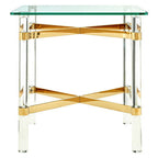 Glass Top Side Table with Acrylic Legs | Clarence