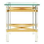 Glass Top Side Table with Acrylic Legs | Clarence