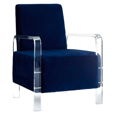 Navy Blue Velvet Armchair | Clarence