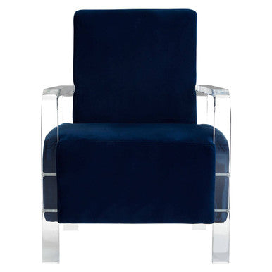 Navy Blue Velvet Armchair | Clarence