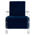 Navy Blue Velvet Armchair | Clarence
