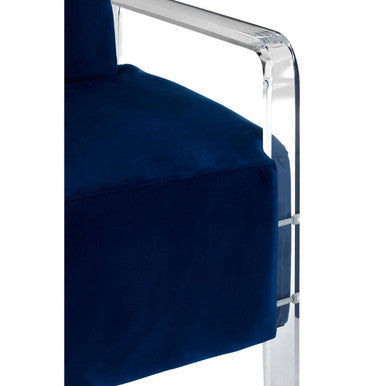 Navy Blue Velvet Armchair | Clarence