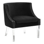 Black Velvet Chair with Acrylic Legs | Clarence
