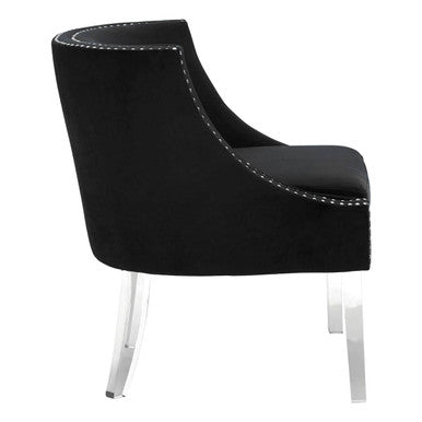 Black Velvet Chair with Acrylic Legs | Clarence
