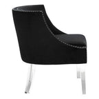 Black Velvet Chair with Acrylic Legs | Clarence
