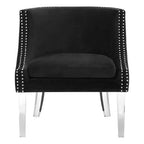 Black Velvet Chair with Acrylic Legs | Clarence