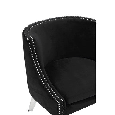 Black Velvet Chair with Acrylic Legs | Clarence