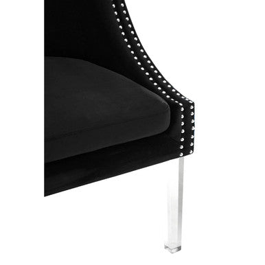 Black Velvet Chair with Acrylic Legs | Clarence