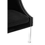 Black Velvet Chair with Acrylic Legs | Clarence