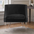 Black Velvet Chair with Acrylic Legs | Clarence