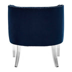 Navy Blue Velvet Chair with Acrylic Legs | Clarence