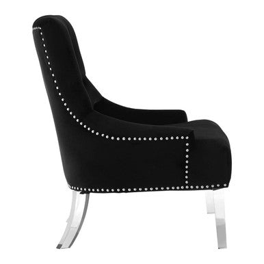 Button Tufted Black Velvet Chair | Clarence