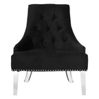 Button Tufted Black Velvet Chair | Clarence