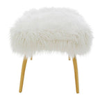 Fur Effect Bench with Gold Legs | Clarence
