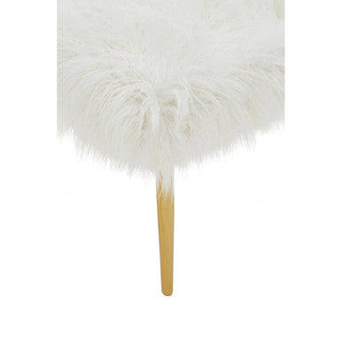 Fur Effect Bench with Gold Legs | Clarence