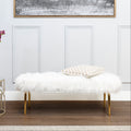 Fur Effect Bench with Gold Legs | Clarence