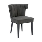 Grey Fabric Dining Chair with Black Legs | Oria