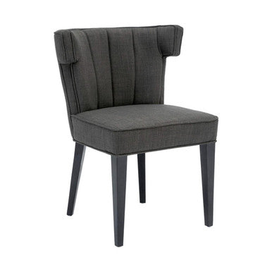Grey Fabric Dining Chair with Black Legs | Oria