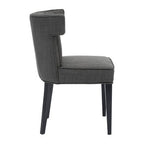Grey Fabric Dining Chair with Black Legs | Oria