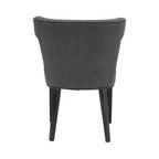 Grey Fabric Dining Chair with Black Legs | Oria