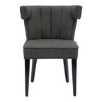 Grey Fabric Dining Chair with Black Legs | Oria