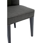 Grey Fabric Dining Chair with Black Legs | Oria
