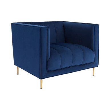 Deep Blue Velvet Armchair | Otylia