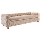 3 Seater Beige Velvet Sofa | Ophelia