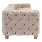 3 Seater Beige Velvet Sofa | Ophelia