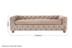 3 Seater Beige Velvet Sofa | Ophelia