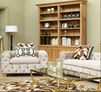 3 Seater Beige Velvet Sofa | Ophelia