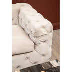 3 Seater Beige Velvet Sofa | Ophelia