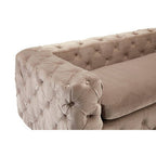 3 Seater Beige Velvet Sofa | Ophelia