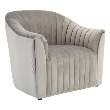 Grey Velvet Armchair | Opel