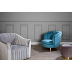 Grey Velvet Armchair | Opel