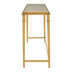 White Marble Top Console Table with Warm Gold Stainless Steel Frame | Alvaro