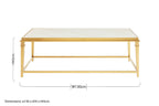 Rectangular White Marble Coffee Table with Warm Gold Stainless Steel Frame | Alvaro