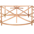 Rose Gold Finish Stainless Steel Frame Coffee Table with Black Marble Top | Alvaro