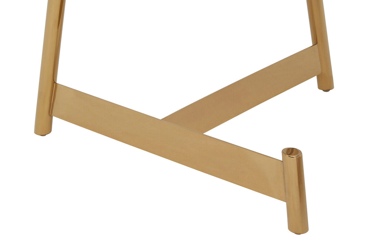 Rose Gold Set of 2 Round Coffee Tables with Angular Asymmetric Frames | Alvaro