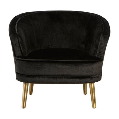 Black Velvet Round Chair | Louxor